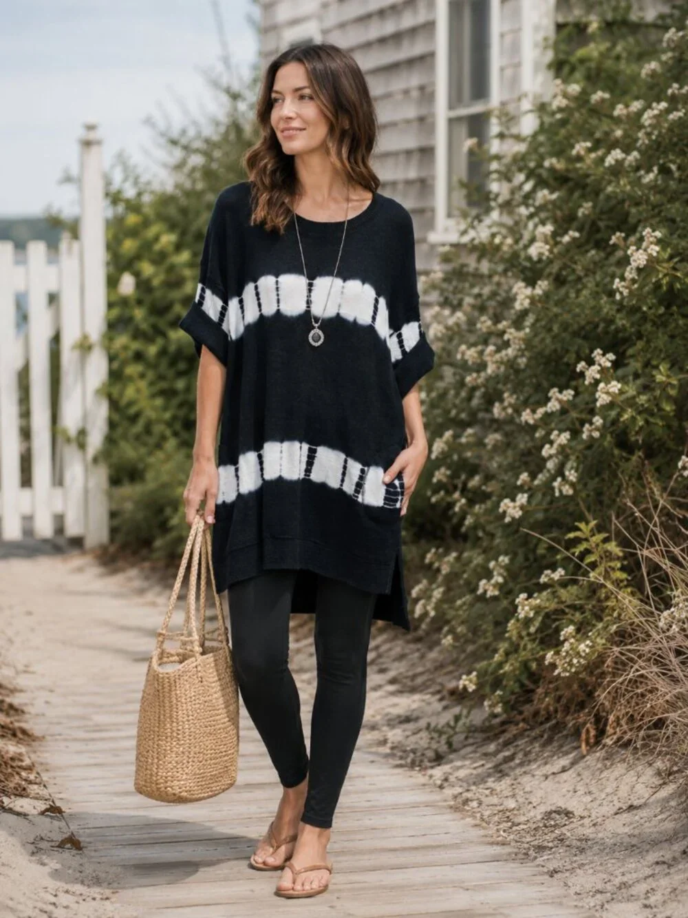 Free People gray canyon tie dye tunic thermal